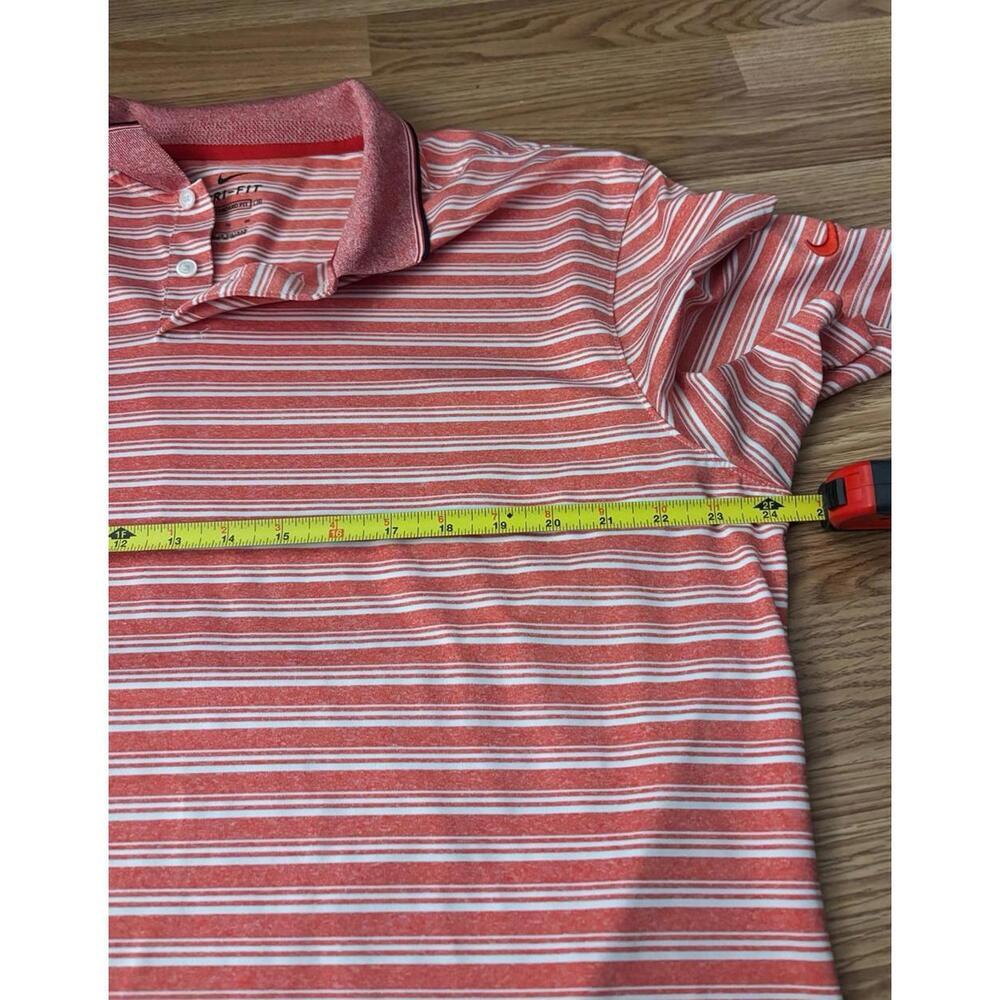 Nike Dri-Fit Red & White Stripe Polo Golf Shirt Size XL - Picture 5 of 6